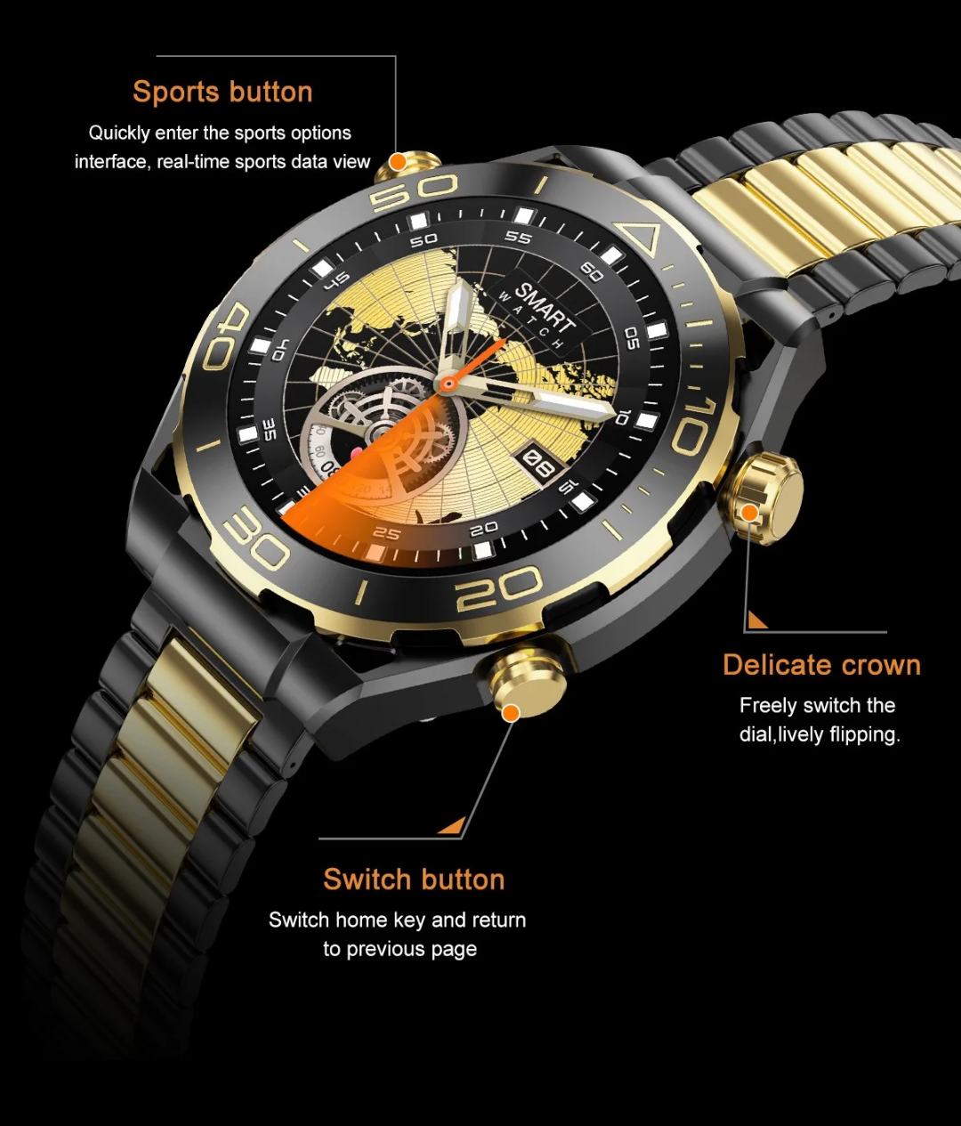 Z91 ProMax 2024 AMOLED Z91 Pro Max montre intelligente ronde en acier inoxydable pour hommes montre